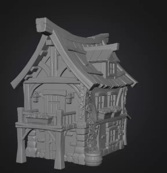 Enchanted Harvest Cottage STL File for 3D Print - Model preview 11