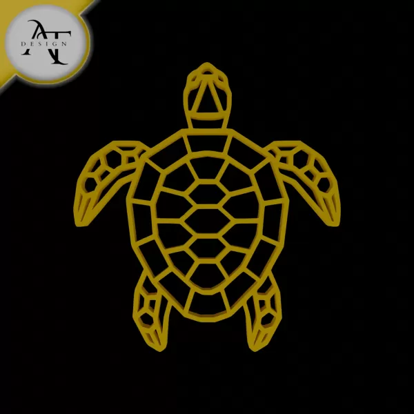 Turtle - Geometric - 2D Wall Art Decor - Model preview 1