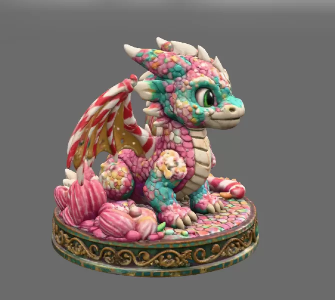 Candy Kingdom Baby Dragon STL File for 3D Print - Model preview 6