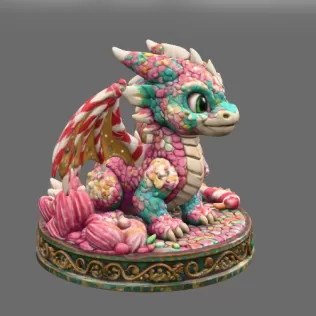 Candy Kingdom Baby Dragon STL File for 3D Print - Model thumbnail 6
