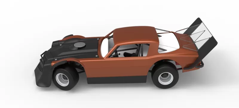 Vintage Dirt late model Race car V4 while turning Scale 1:25 - Model preview 10
