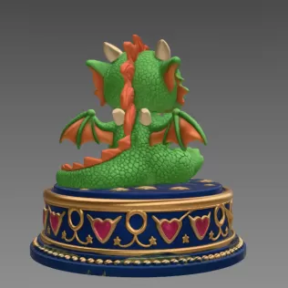 Excited Baby Dragon STL File for 3D Printing - Model thumbnail 5