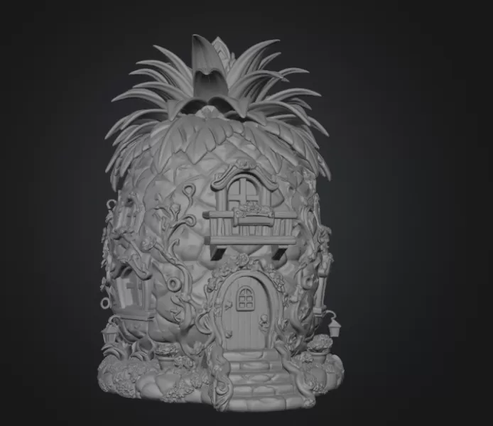 Pineapple Fantasy House STL File for 3D Printing - Model preview 10