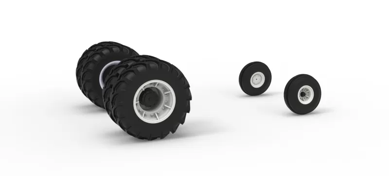 Wheel Set of Racing Combine Harvester Version 2 Scale 1:25 - Model preview 1