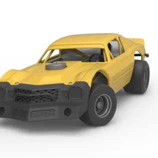 Vintage Dirt late model Race car V2 while turning Scale 1:25 - Model thumbnail 5
