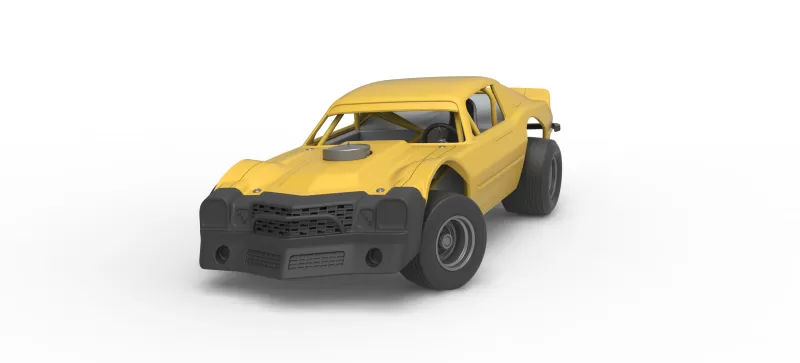 Vintage Dirt late model Race car V2 while turning Scale 1:25 - Model preview 5