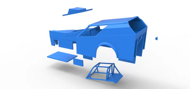 Shell of Vintage Dirt Modified stock car Version 7 Scale 1:25 - Model preview 24