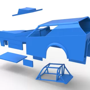 Shell of Vintage Dirt Modified stock car Version 7 Scale 1:25 - Model thumbnail 24