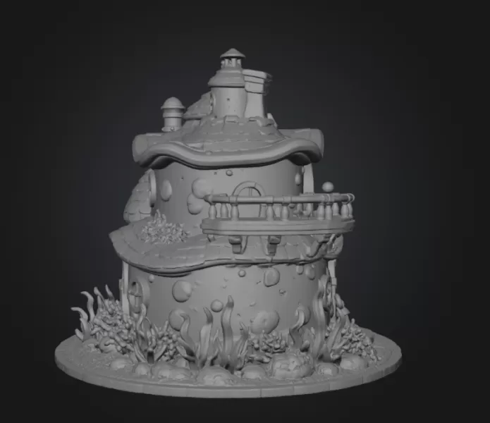 Seaside Fantasy Cottage STL File for 3D Print - Model preview 15