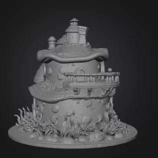 Seaside Fantasy Cottage STL File for 3D Print - Model thumbnail 15