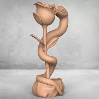 Snake and Rose Statue - Model thumbnail 4