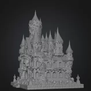 Skull Bloom Castle STL File for 3D Print - Model thumbnail 11