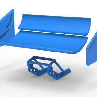 Wing of Supermodified front engine race car V4 Scale 1:25 - Model thumbnail 11