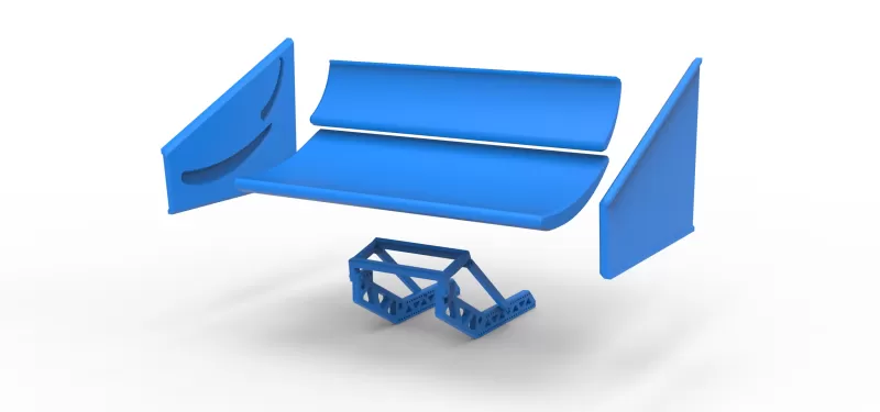 Wing of Supermodified front engine race car V4 Scale 1:25 - Model preview 11