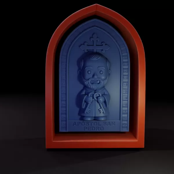 Apóstol San Pedro Estilo Chibi - Modelo 3D Imprimible - Model preview 5