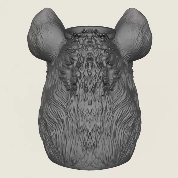 Hyena Face Vase Print Ready 3D Model - Model preview 6