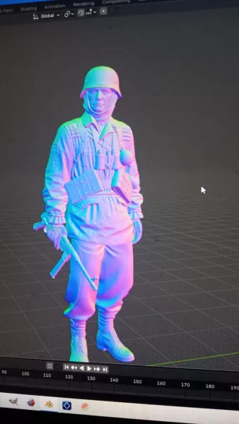 Waffen-XX Soldier Standing Guard STL - Model preview 3