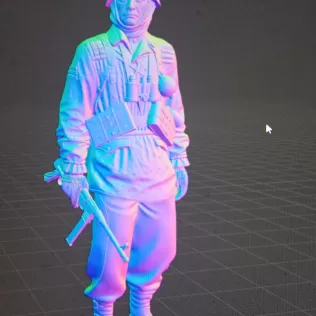Waffen-XX Soldier Standing Guard STL - Model thumbnail 3