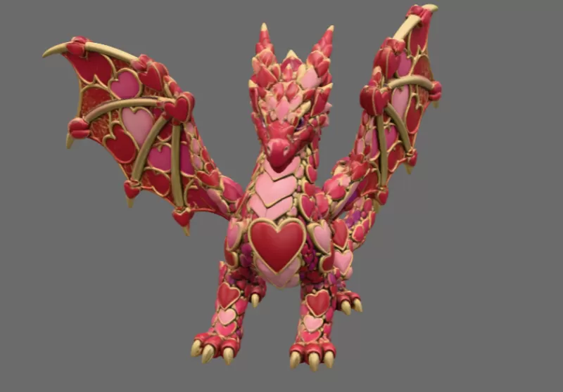 Heartwing Dragon STL File for 3D Print - Model preview 5