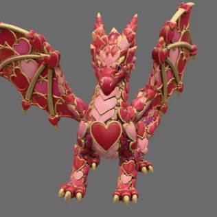 Heartwing Dragon STL File for 3D Print - Model thumbnail 5