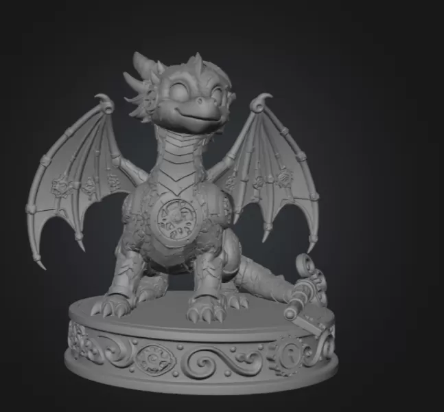 Mechanical Fantasy Dragon STL File for 3D Printing - Model preview 10