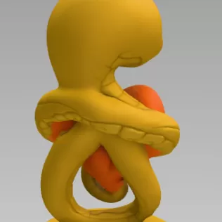Cute Snake with Heart – 3D Printable STL File - Model thumbnail 5