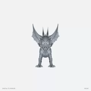 Horned Night Hound - 100 mm STL - Model thumbnail 2