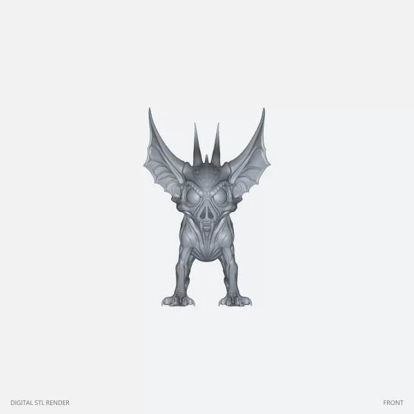 Horned Night Hound - 100 mm STL - Model preview 2