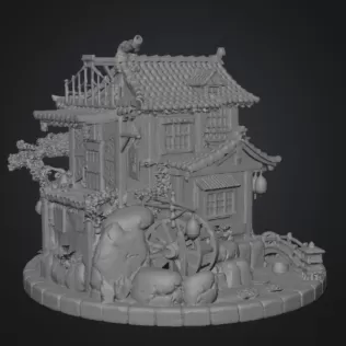 Japanese Tea House STL File for 3D Print - Model thumbnail 15