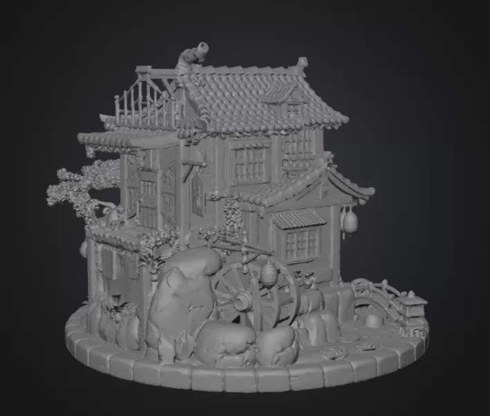 Japanese Tea House STL File for 3D Print - Model preview 15