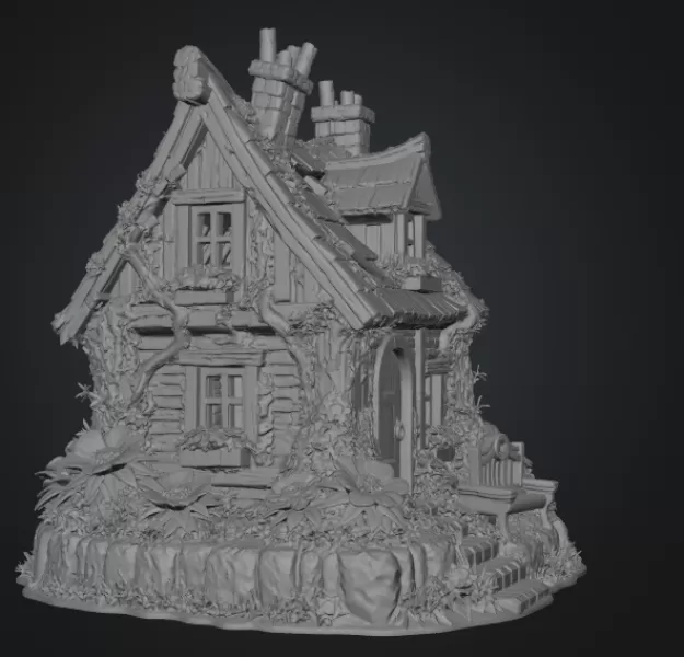 Cozy Fantasy House STL for 3D Printing - Model preview 7