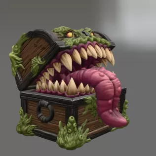 Mimic Treasure Chest Monster STL File for 3D Print - Model thumbnail 10