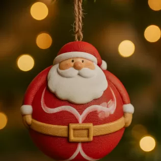 Santa & Snowman Ornament Set | 2 pcs Christmas Tree Decor - Model thumbnail 3