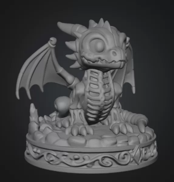 Baby Skeleton Dragon STL File for 3D Print - Model preview 12