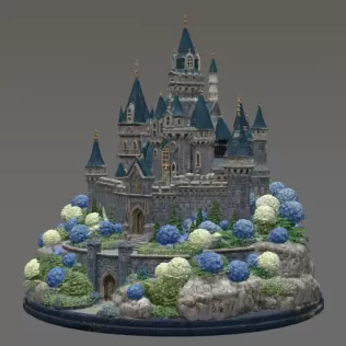 🏰 Enchanted Blue Castle STL File for 3D Print - Model thumbnail 8
