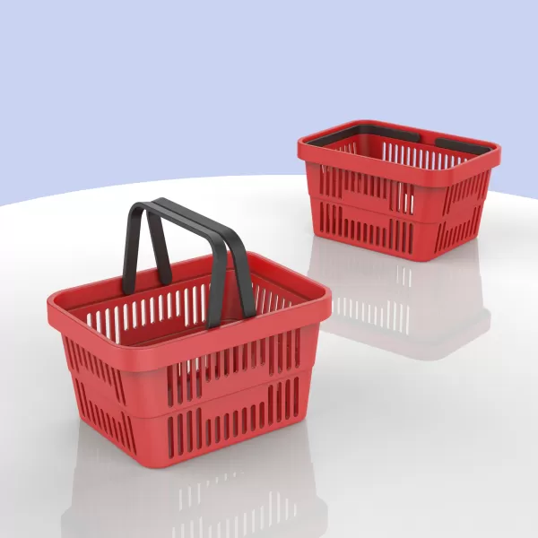 3D Mini Shopping Basket, Organizer Storage Box, Home & Office - Model preview 3