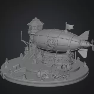 Steampunk Airship Station STL File for 3D Print - Model thumbnail 13