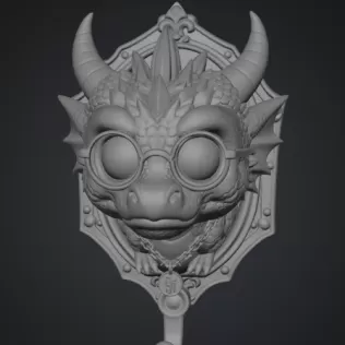 Kawaii Dragon Key Holder STL File for 3D Print - Model thumbnail 8
