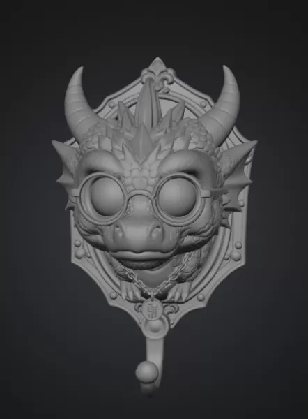 Kawaii Dragon Key Holder STL File for 3D Print - Model preview 8
