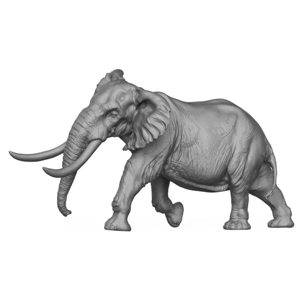 3D Printable Elephant Attack Pose - Model preview 3