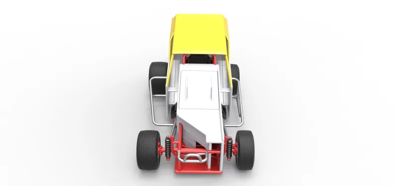 Vintage Dirt Modified stock car Version 7 Scale 1:25 - Model preview 8