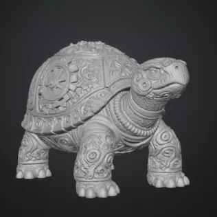 Steampunk Tortoise – Ornamental Mechanical Creature (STL) - Model thumbnail 4