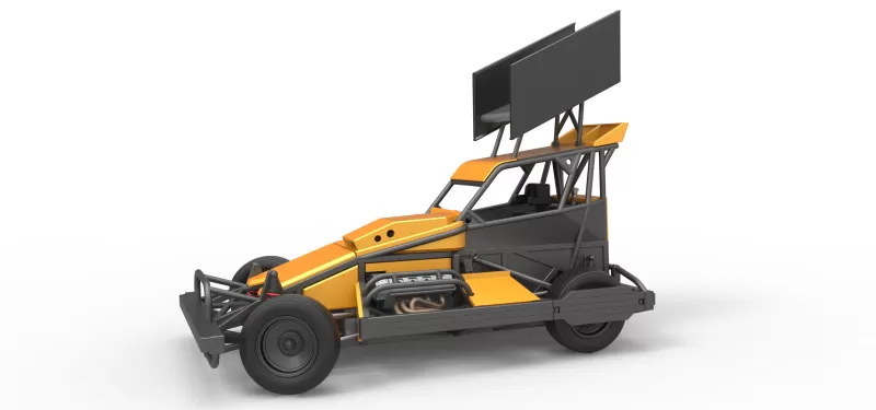 New Zealand Superstock car while turning Version 4 Scale 1:25 - Model preview 1