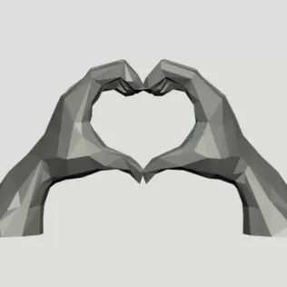 Manos formando un corazón – Escultura decorativa 3D | Insomnia3D - Model thumbnail 1