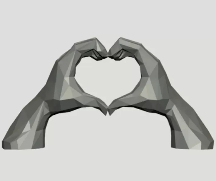 Manos formando un corazón – Escultura decorativa 3D | Insomnia3D - Model preview 1