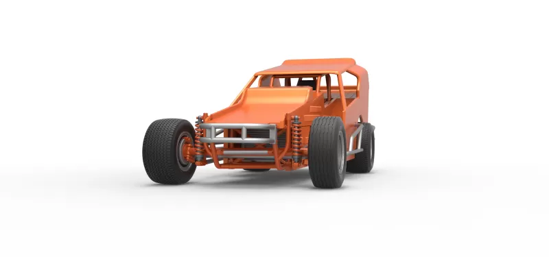Vintage Dirt Modified stock car Version 3 Scale 1:25 - Model preview 6