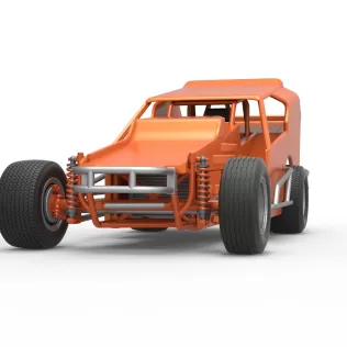 Vintage Dirt Modified stock car Version 3 Scale 1:25 - Model thumbnail 6