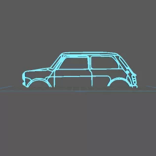 Silhouette Old Mini Cooper - Wall Art