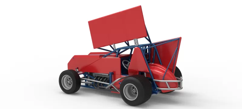 Winged Sprint car Version 2 Scale 1:25 - Model preview 12