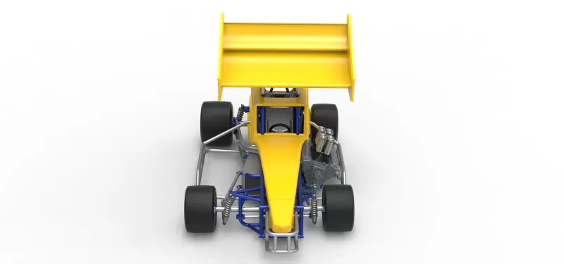 Vintage Winged Supermodified stock car Version 3 Scale 1:25 - Model preview 8